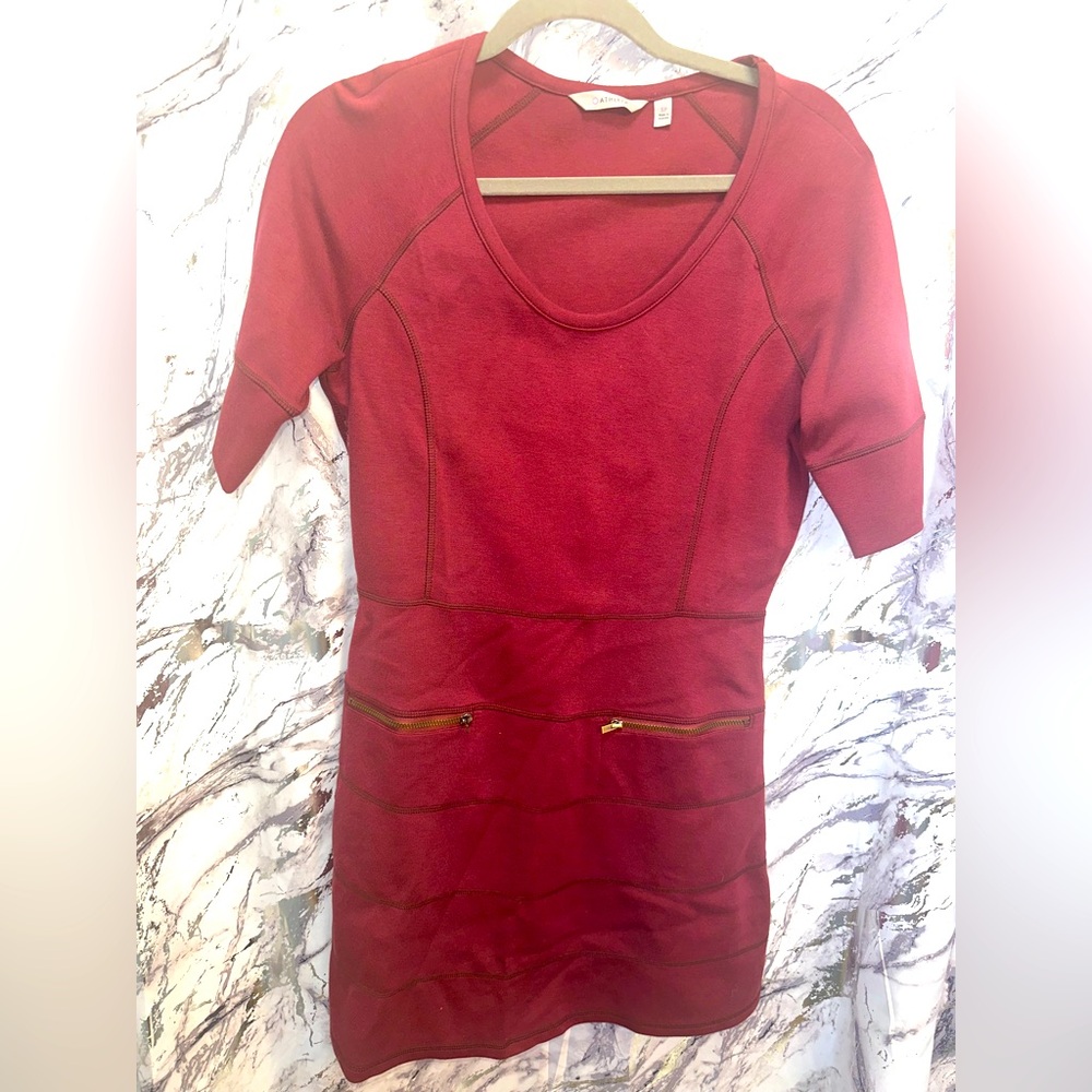Athleta Strata Stretch Ponte Dress Tennis Outfit 918982 Burgundy Minimalist